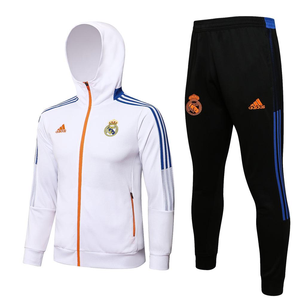 Conjunto Inverno Real Madrid Branca Adidas - Com Capuz