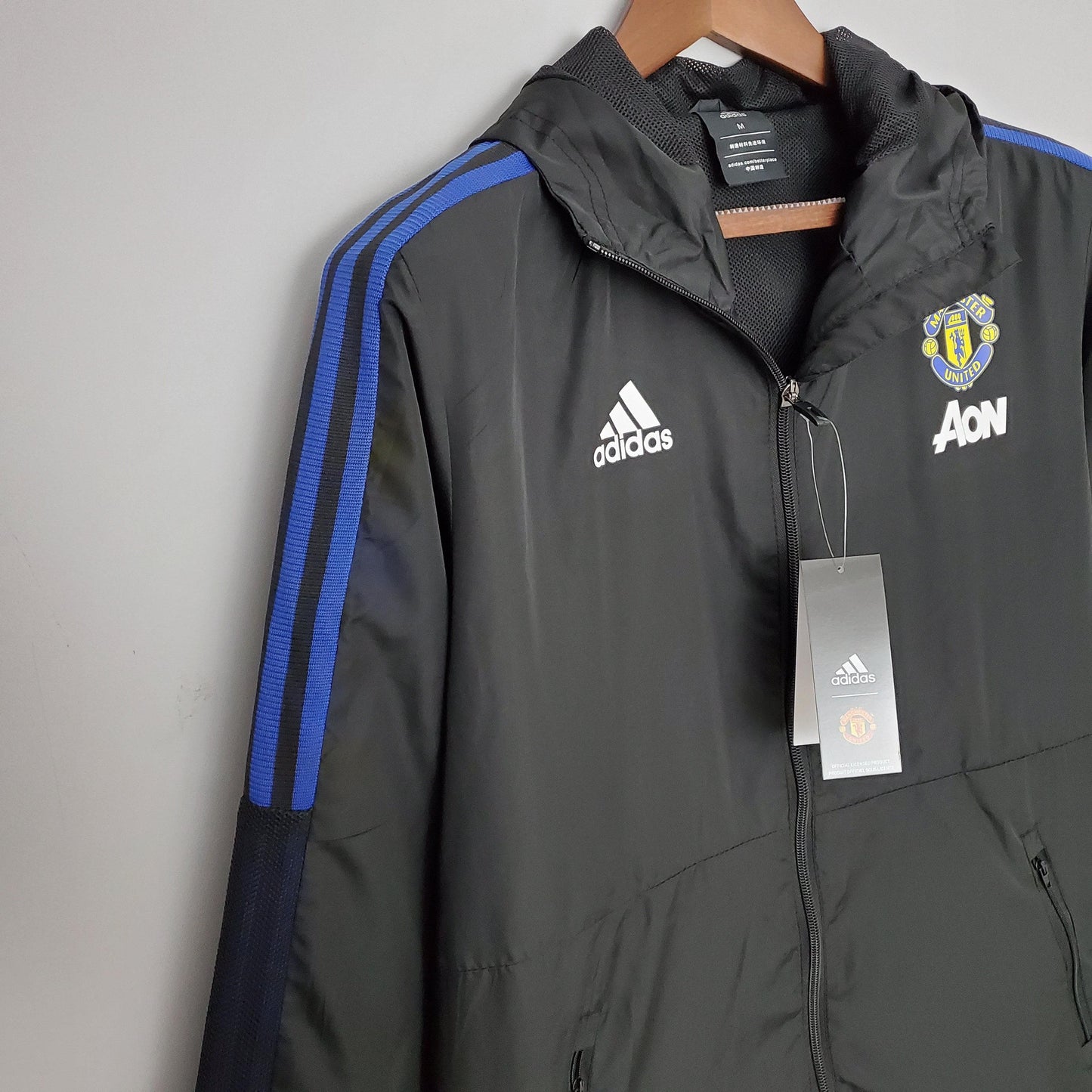 Corta-vento Manchester United Adidas - Preto e Azul